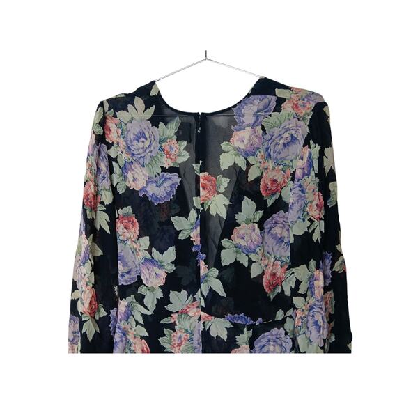 Reformation Floral Semi-Sheer Long Sleeve Mini Dress SZ 8 – Feminine & Flowy - Picture 10 of 14